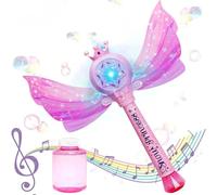 BAKAJI Scettro Magico Giocattolo Rosa per Bolle di Sapone, Macchina Sparabolle Portatile Idea Regalo per Bambini, Bambine, Ragazzi e Ragazze con Luci e Suoni