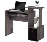 BAKAJI - Scrivania Con Cassetto In Tessuto Tavolo Porta Pc Computer Con Mensola Grigio - SPEDIZIONE GRATUITA