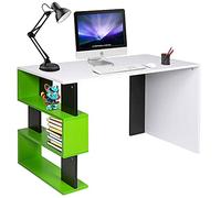 BAKAJI Scrivania con Libreria 3 Ripiani Tavolo da Lavoro Porta Pc Computer Struttura e Piano in Legno MDF Arredamento Casa Ufficio Cameretta Design Moderno Dimensioni 120 x 60 x 75 cm (Verde)