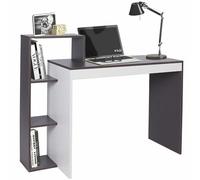 Scrivania Libreria 4 Ripiani Tavolo Porta Pc Computer Legno Casa Ufficio Grigio
