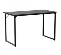 BAKAJI Scrivania Tavolo da Lavoro Porta Pc Computer Piano in Legno MDF con Struttura in Metallo Arredamento Casa Ufficio Cameretta Design Moderno Industriale Dimensione 120 x 60 x H74 cm (Nero)