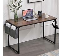 Scrivania Tavolo Porta Pc Legno Metallo con Organizer Design Industriale Brown