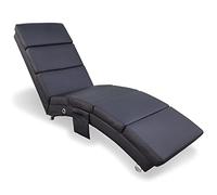 BAKAJI Sdraio Relax Lounge con Tasca Laterale ed Imbottitura ad Alta Intensità per Maggior Comfort, Poltrona da lettura Ergonomica con Schienale Alto e Struttura Solida, in Ecopelle (Black)