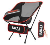 BAKAJI Sedia Campeggio Pieghevole, Portatile Sedia Pieghevole Ultraleggera con Borsa da Trasporto, Sedie Campeggio per Esterni, Giardino, Spiaggia, Pesca, Picnic, Viaggio, Escursioni