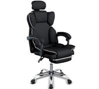 BAKAJI Sedia da Ufficio Ergonomica con Rotelle Girevoli a 360°, Poltrona Gaming da Scrivania con Seduta Imbottita ad Altissima Densità, Schienale Reclinabile e Alzata Regolabile a Gas