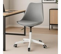 BAKAJI Sedia da Ufficio Scrivania Ergonomica Design Moderno con Altezza Regolabile e Cuscino Imbottito ad Alta Densità, Seduta Girevole con Ruote Piroettanti, Ideale per Casa, Studio (Grigio)