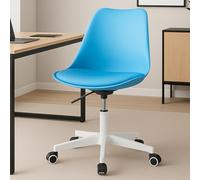 BAKAJI Sedia da Ufficio Scrivania Ergonomica Design Moderno con Altezza Regolabile e Cuscino Imbottito ad Alta Densità, Seduta Girevole con Ruote Piroettanti, Ideale per Casa, Studio (Blu)