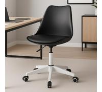 BAKAJI Sedia da Ufficio Scrivania Ergonomica Design Moderno con Altezza Regolabile e Cuscino Imbottito ad Alta Densità, Seduta Girevole con Ruote Piroettanti, Ideale per Casa, Studio (Nero)
