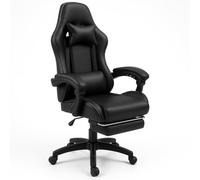 BAKAJI Sedia Gaming Poltrona da Ufficio Direzionale Ruote Girevole Sportiva Racer Direzionale Office Racing Presidenziale Casa Studio Sedia Da Scrivania Altezza Regolabile (Nero)