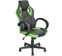 BAKAJI Sedia Gaming Poltrona da Ufficio Direzionale Ruote Girevole Sportiva Racer Direzionale Office Racing Presidenziale Casa Studio Sedia Da Scrivania Uffici Altezza Regolabile (Verde)