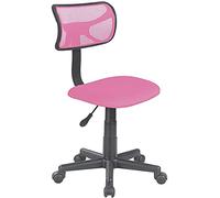 BAKAJI Sedia Girevole Scrivania Regolabile in Altezza Poltrona con Ruote Ufficio cameretta Schienale ergonomico a Rete Traspirante Seduta Imbottita (Rosa)
