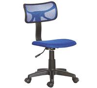 BAKAJI Sedia Girevole scrivania Regolabile in Altezza Poltrona con Ruote Ufficio cameretta, Schienale ergonomico Seduta Imbottita (Blu)