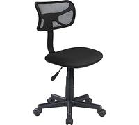BAKAJI Sedia girevole scrivania regolabile in altezza poltrona con ruote ufficio cameretta, schienale ergonomico seduta imbottita (Nero)