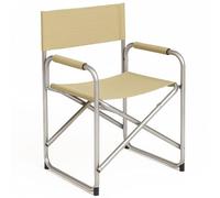 BAKAJI Sedia Regista da Esterno Pieghevole Struttura in Alluminio Seduta in Tessuto Textilene Poltrona 2 Braccioli per Spiaggia Campeggio Campeggio Giardino 56 x 46 x 80 cm (Tortora)