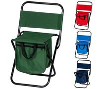 BAKAJI Sediolina Pieghevole da Campeggio Portatile con Borsa Portaoggetti, Sedia da Camping, Pesca, Salvaspazio, Sgabello da Esterno, Picnic con Seduta Comoda in Tessuto, Colori Assortiti