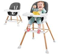 Bakaji Seggiolone Sediolone Pappa Bambino Neonato 2in1 Trasformabile in Poltrona con Altezza Regolabile Seduta in Poliuretano Sfoderabile Cintura di Sicurezza e Tavolino d'Appoggio Removibile