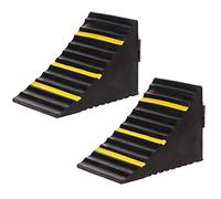 Set 2 Cunei Bloccaruote Fermaruote Gomma Dura Ferma Ruota Ruote Catarifrangenti