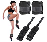 BAKAJI Set 2 Pesi per Caviglie e Polsi da 1,5 Kg Allenamento Palestra Aerobica Fitness Potenziamento Muscolare in Tessuto Neoprene con Fibbia Regolabile e Chiusura Strappo Peso Totale 3 Kg