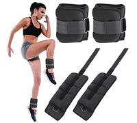 BAKAJI Set 2 Pesi per Caviglie e Polsi da 2 Kg Allenamento Palestra Aerobica Fitness Potenziamento Muscolare in Tessuto Neoprene con Fibbia Regolabile e Chiusura Strappo Peso Totale 4 Kg
