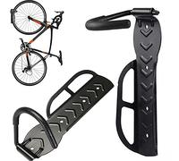 Bakaji Set 2 Staffe Ganci Porta Bicicletta Bici da Parete Muro Staffa Gancio Supporto Pieghevole in Gomma Salvaspazio per Mountain Bike Superficie Antiscivolo in Acciaio per Casa Cantina Garage