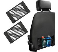 Bakaji Set 2 Tasche Portaoggetti per Schienale Sedile Auto Dimensione 40 x 25 cm Rete Organizzatore Elastica Flessibile Organizer in Polipropilene Facile Installazione a Strappo Colore Nero