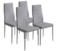Set 4 Sedie Moderne sala Pranzo Salotto Cucina Seduta Imbottita Ecopelle Grigio