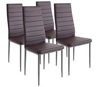 Set 4 Sedie Moderne sala Pranzo Salotto Cucina Seduta Imbottita Ecopelle Moro
