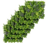 BAKAJI Set 6 Pannelli Decorativi 3D da Parete con Piante Artificiali, Dimensioni 50 x 50 cm, Piastrella da Muro Piante Artificiali Verde, Ideale per Interni ed Esterni (Lichene)