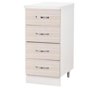 BAKAJI Shally Dogan Cassettiera Mobile Base per Cucina con 4 Cassetti, Mobiletto Componibile con Struttura in Legno Solida e Resistente, Organizer Colore Olmo, Dimensioni 40 x 50 x 85H cm