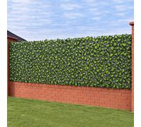 BAKAJI Siepe Artificiale Sintetica da Parete, Rotolo Frangivista Ornamentale da Muro, Ringhiera, Decorazione Anticaduta per Terrazzo, Balcone, Giardino, Esterno (Foglie Estive)