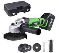 Bakaji Smerigliatrice Angolare 18V 3000mAh Batteria Ricarica Rapida 1 Ora 8000rpm Mandrino M14 per Dischi da 115mm con Valigetta Manico Antivibrazioni e Disco Design Compatto e Leggero