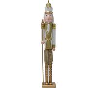 BAKAJI Soldato Schiaccianoci di Natale in Legno Gigante Altezza 106 cm Abiti Dipinti Barba e Capelli in Peluche con Meccanismo Funzionante Decorazioni Natalizie (Design 20)