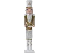 BAKAJI Soldato Schiaccianoci di Natale in Legno Gigante Altezza 106 cm Abiti Dipinti Barba e Capelli in Peluche con Meccanismo Funzionante Decorazioni Natalizie (Design 17)