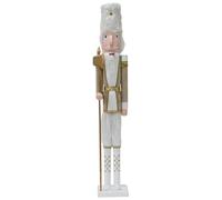 BAKAJI Soldato Schiaccianoci di Natale in Legno Gigante Altezza 106 cm Abiti Dipinti Barba e Capelli in Peluche con Meccanismo Funzionante Decorazioni Natalizie (Design 18)