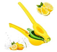 BAKAJI Spremilimone Manuale Spremiagrumi a Pressione da Tavolo 2 Coni Frutta Grande e Piccola Spremi Agrumi Limone Lime Giallo Verde in Alluminio e Acciaio