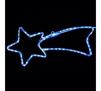 BAKAJI Stella Cometa Luminosa 65 cm in Tubo Luminoso a LED Blu Effetto Flashing Luce Blu Esterno Interno Decorazioni Natalizie
