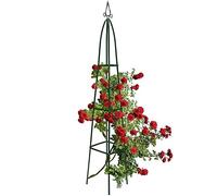BAKAJI Supporto Per Piante Rampicanti Obelisco Arco Da Giardino Forma Piramide Altezza 2 Metri Colore Verde Scuro