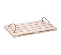 BAKAJI Tagliere Forma Pallet Vassoio Pedana da Tavola in Legno per Antipasti Contorni Pane Affettati Salumi Formaggi Piatto Servizio Aperitivo Stuzzichini Dimensione 36 x 24 con Manici