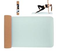 BAKAJI Tappetino Yoga in TPE e Sughero Doppio Strato Antiscivolo Alta Densità, Materassino Tappeto Allenamento Fitness, Aerobica, Palestra, Ginnastica, Dimensione 183 x 61 cm, Arrotolabile