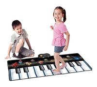 BAKAJI Tappeto Tastiera Musicale per Bambini Keyboard Playmat da Pavimento con 6 Strumenti e con Funzione di Registratore Playback, 120 x 46cm
