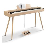 Tastiera Musicale Pianoforte Elettrico con 88 Tasti e Pedaliera Colore Naturale