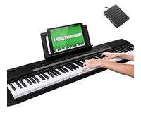 Bakaji Tastiera Musicale Pianola Elettronica 88 Tasti Semi Pesati Pianoforte Multifunzione con 140 Ritmi 6 Strumenti Musicali Funzione Split Twinova Ingresso AUX USB + Leggio e Pedale