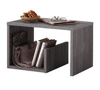 Tavolino Caffe Divano con Ripiano Portariviste Design Moderno 59x36x38cm Grigio