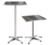 Tavolino Bar Bistrot Alto In Alluminio Quadrato 60x60x110 cm Tavolo Da Giardino