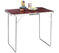 BAKAJI Tavolino Pieghevole da Campeggio Picnic, Struttura in Alluminio, Sistema Pieghevole con Maniglia per Trasporto Facilitato, Tavolo per Giardino e Pranzi Esterni, Dimensioni 60x80x68 (Marrone)