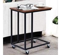 Tavolino da Caffe Porta Pc Laterale Divano Letto Metallo legno con Ruote Moderno
