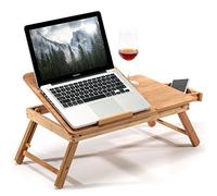 Tavolino Vassoio Letto Divano Porta Notebook Pc Tablet Pieghevole in Legno Bambu