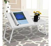 BAKAJI Tavolino Vassoio da Letto Divano per Notebook PC Laptop Pieghevole Leggio 65x30cm, Tavolino Colazione da Letto (Bianco White)