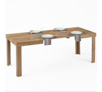 BAKAJI Tavolo Allungabile per Sala da Pranzo e Cucina da 4 a 6 Posti, Tavolo Estensibile con Apertura a Scorrimento da 120 a 200 cm, Design Salvaspazio, Struttura Robusta e Resistente (Quercia)