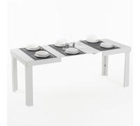 BAKAJI Tavolo Allungabile per Sala da Pranzo e Cucina da 4 a 6 Posti, Tavolo Estensibile con Apertura a Scorrimento da 120 a 200 cm, Design Salvaspazio, Struttura Robusta e Resistente (Bianco)